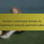 Korzyści z subskrypcji dostępu do szczegółowych statystyk japońskich piłkarzy