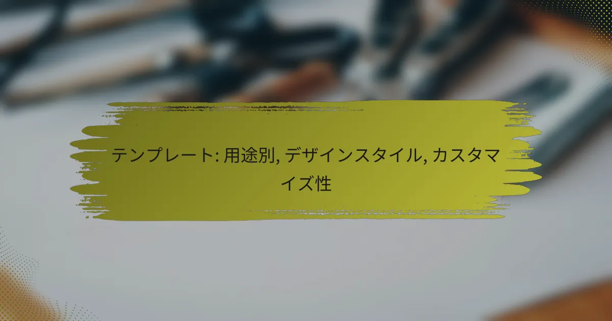 テンプレート: 用途別, デザインスタイル, カスタマイズ性