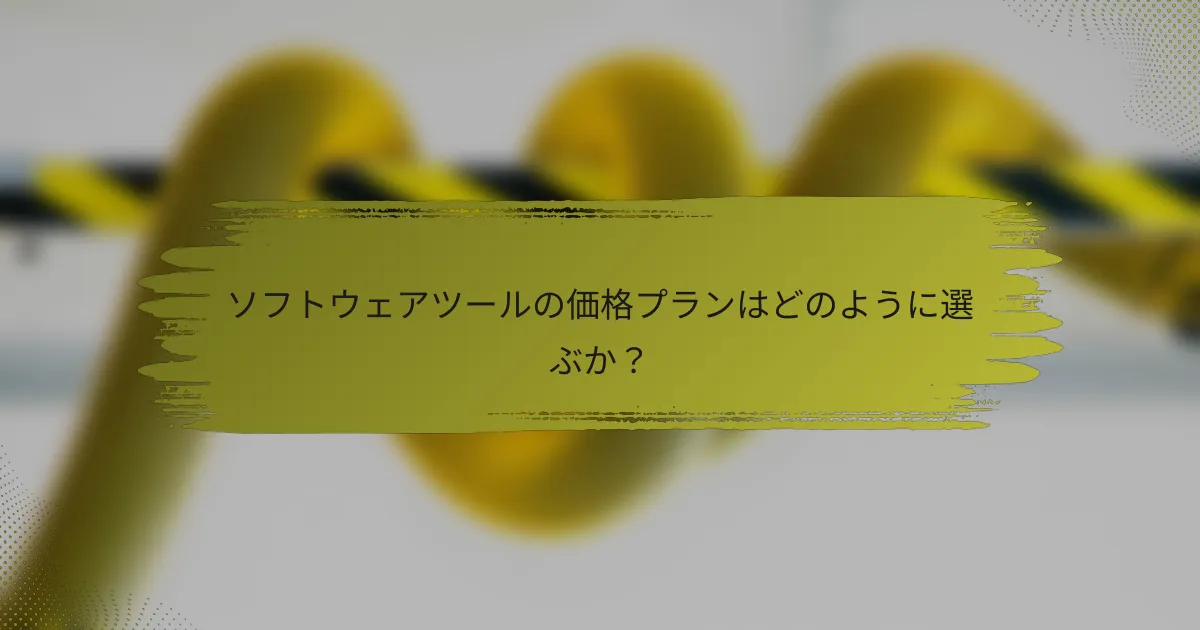 ソフトウェアツールの価格プランはどのように選ぶか？